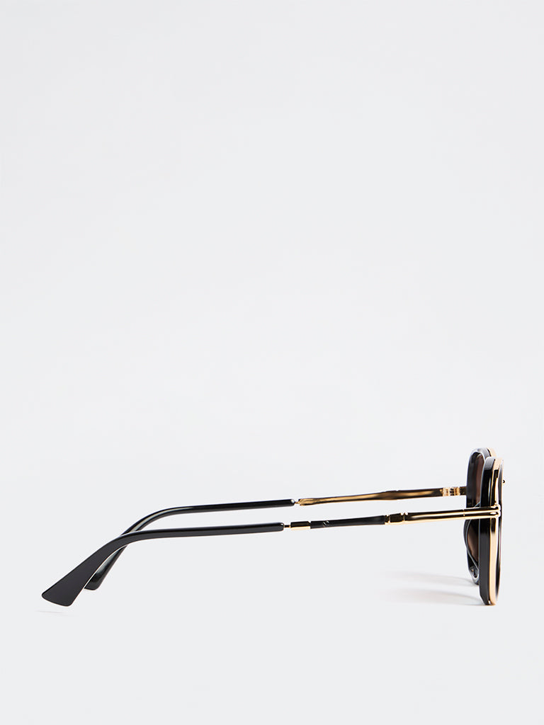 Westside Accessories Gold Round Sunglasses - Comes with a Pouch and Cleaning Cloth