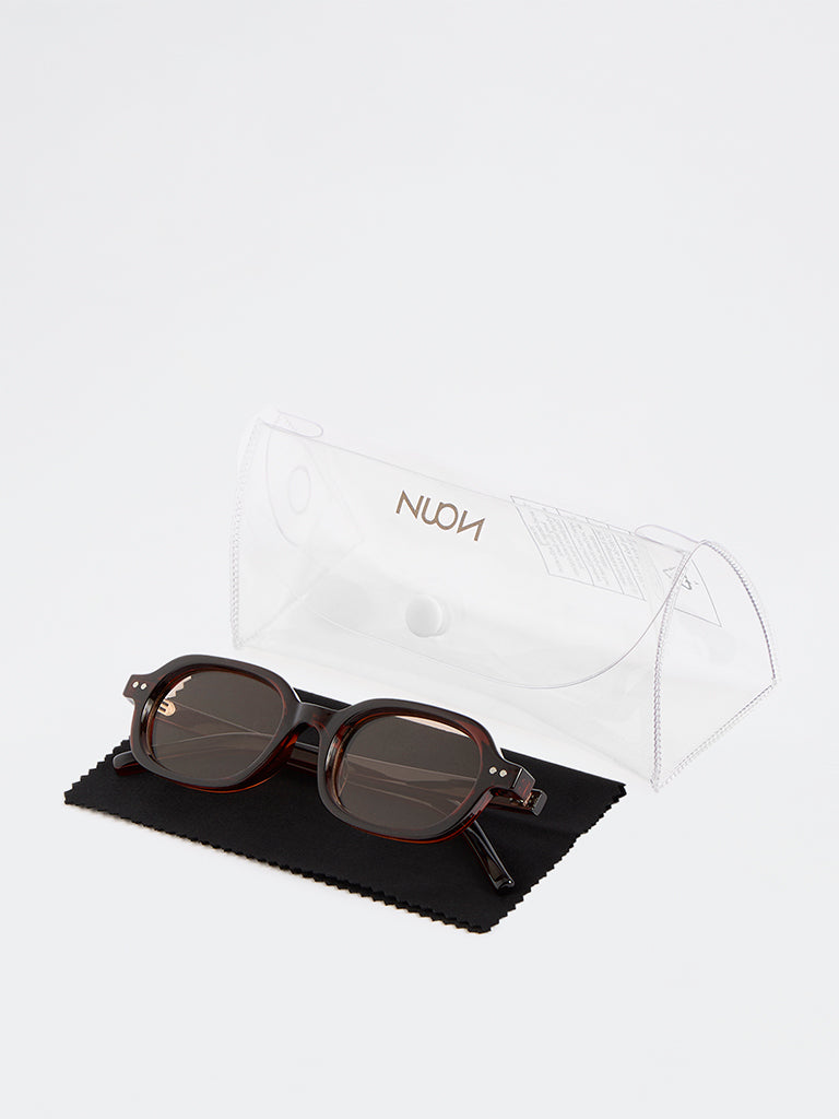 Westside Accessories Brown Rectangular Sunglasses - Comes with a Pouch and Cleaning Cloth