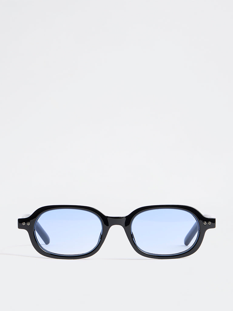 Westside Accessories Black Oval Sunglasses - Comes with a Pouch and Cleaning Cloth