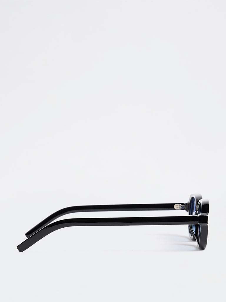 Westside Accessories Black Oval Sunglasses - Comes with a Pouch and Cleaning Cloth