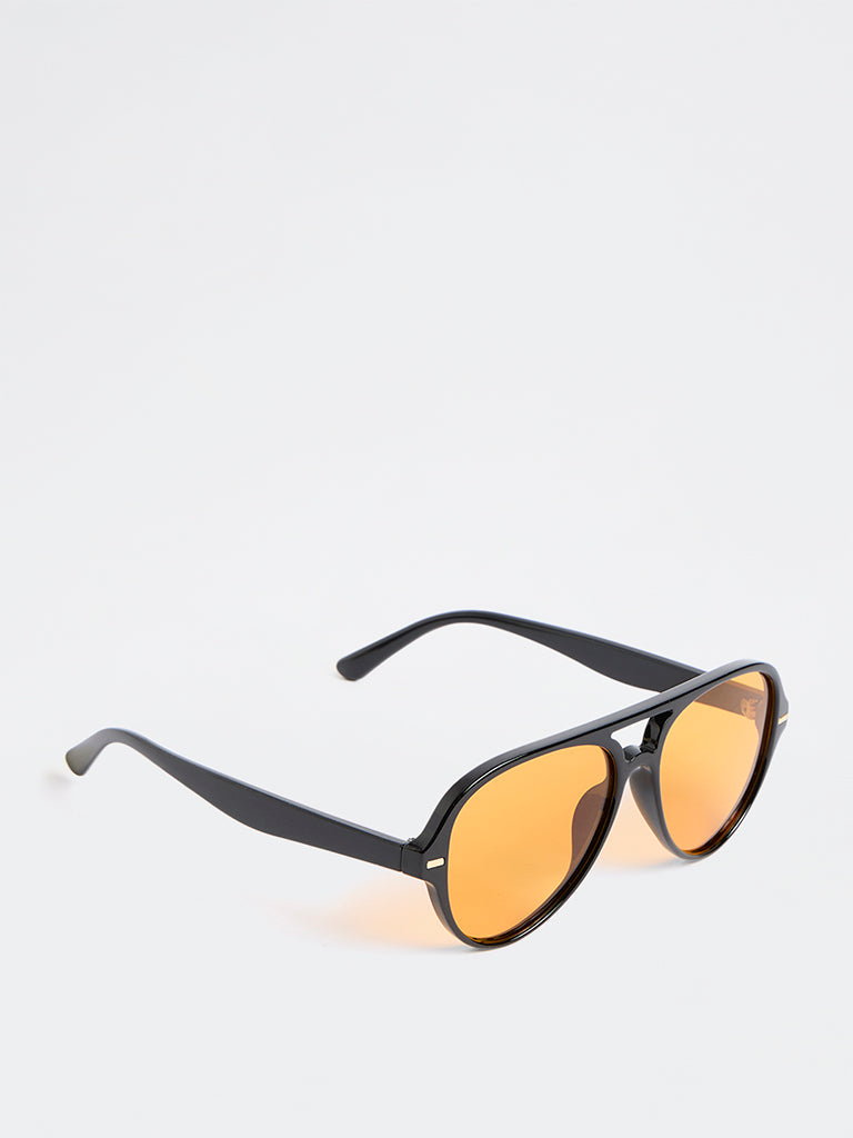 Westside Accessories Black Aviator Sunglasses - Comes with a Pouch and Cleaning Cloth