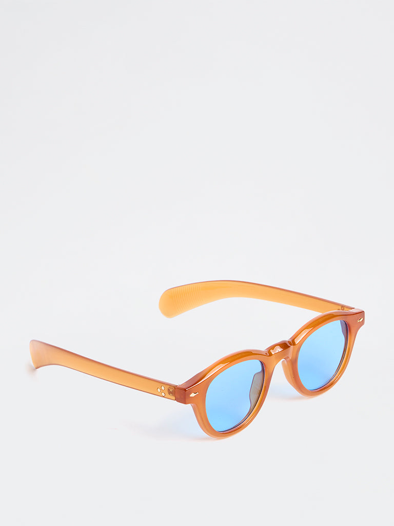 Westside Accessories Orange Round Sunglasses - Come with a Pouch and Cleaning Cloth