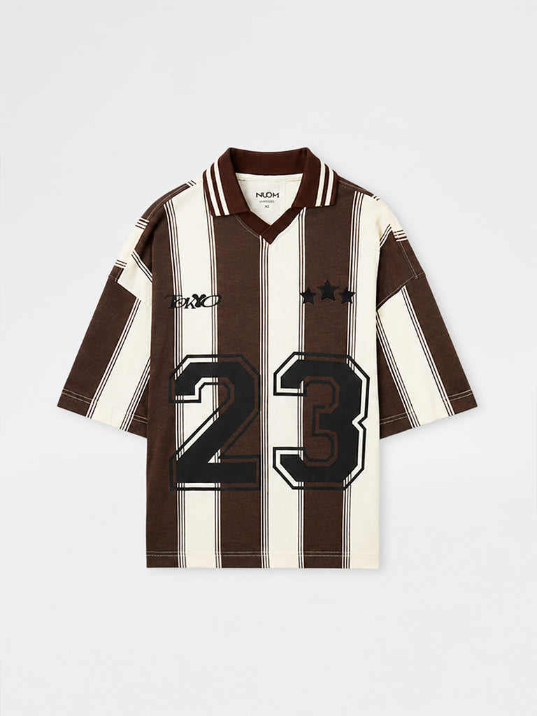 Nuon Brown Printed Relaxed-Fit T-Shirt
