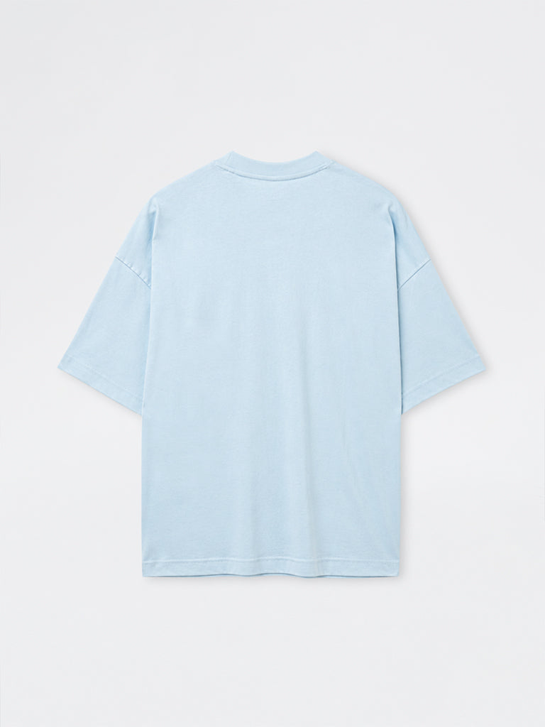 Nuon Blue Graphic Printed Oversized Cotton T-Shirt