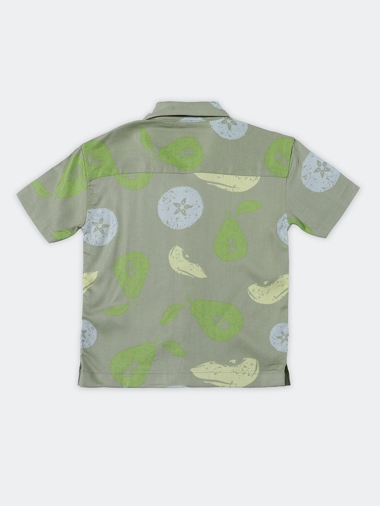 HOP Kids Boys Sage Printed Viscose Shirt