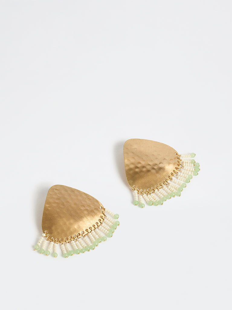 Westside Accessories Gold Fringe-Detail Earrings