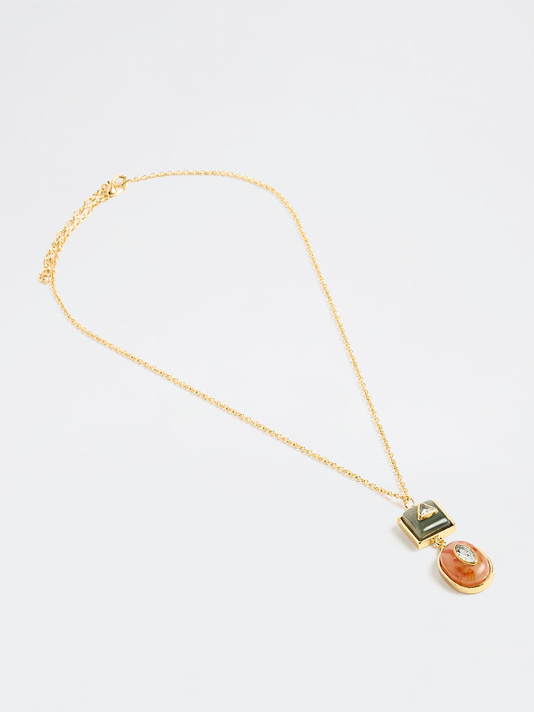 Westside Accessories Multicoloured Pendant-Detailed Chain Necklace