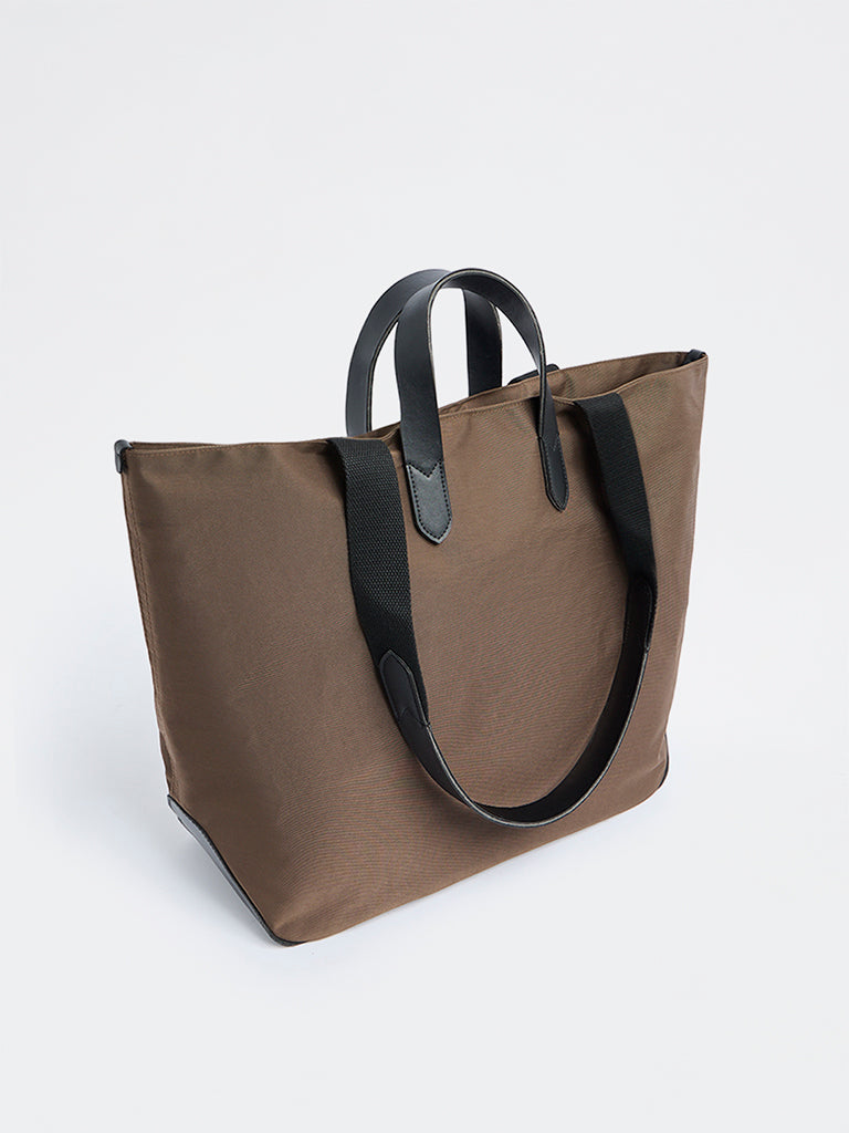Westside Dark Brown Solid Tote Bag