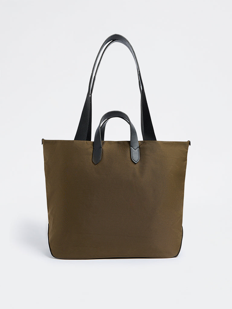 Westside Dark Olive Solid Tote Bag