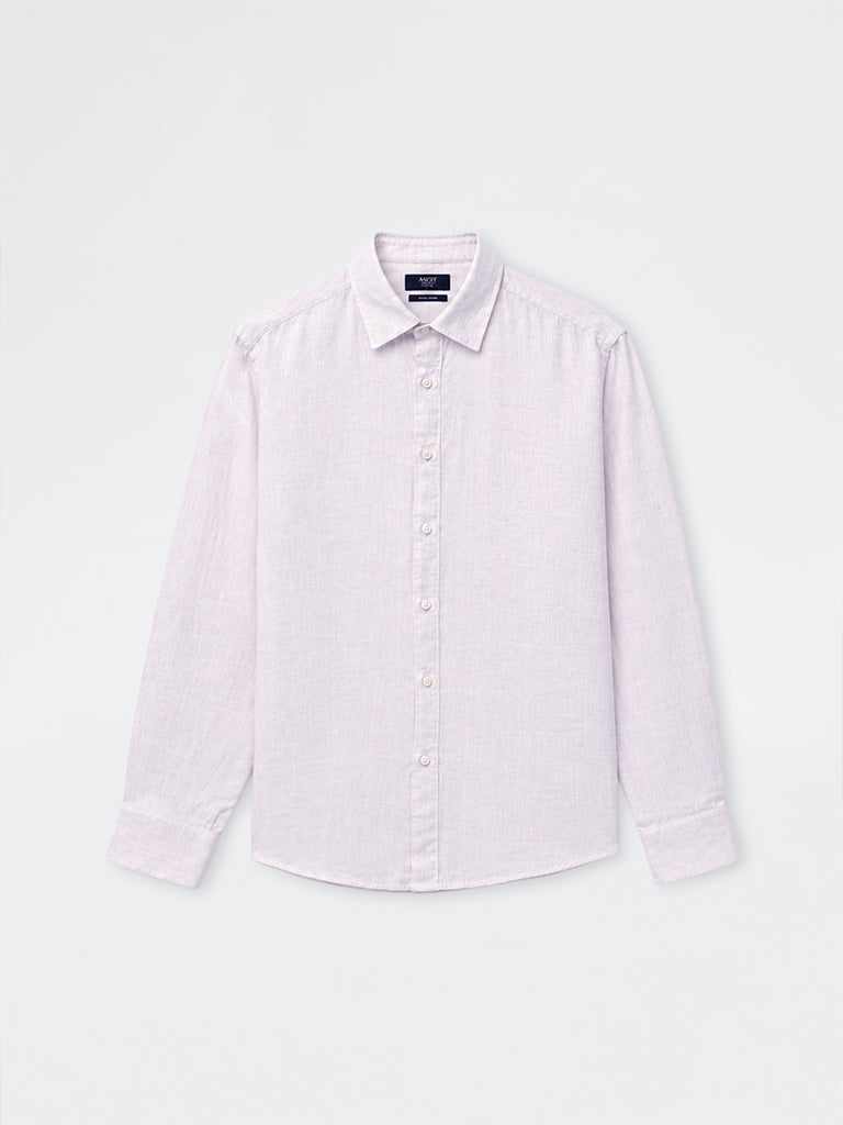 Ascot Mauve Relaxed-Fit Linen Shirt