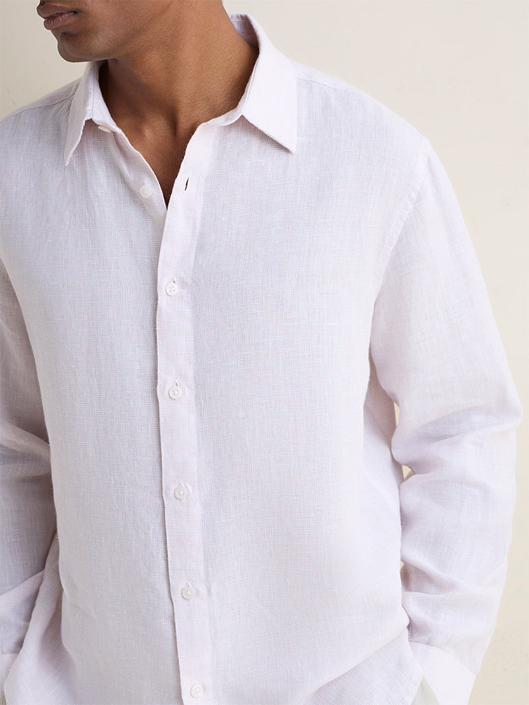 Ascot Mauve Relaxed-Fit Linen Shirt