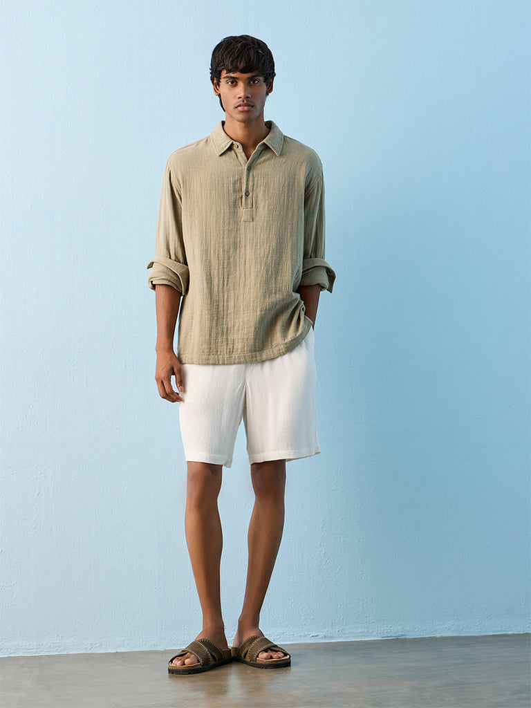 ETA Off-White Relaxed-Fit Mid-Rise Shorts