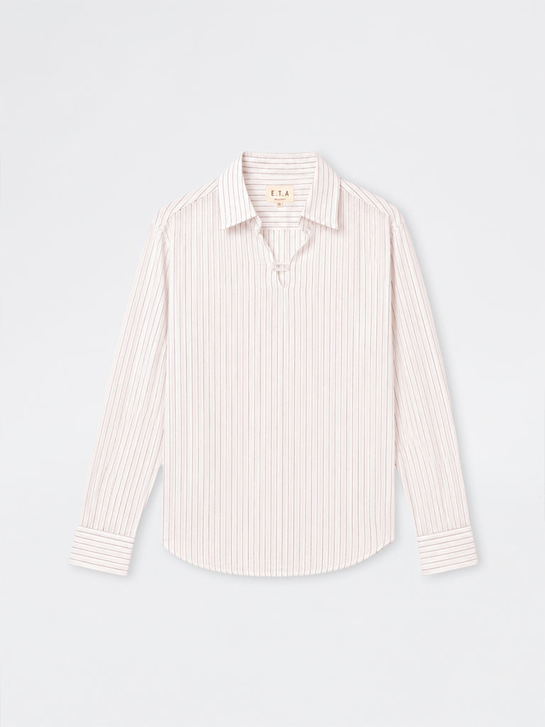 ETA Off-White Striped Relaxed-Fit Cotton-Blend Shirt