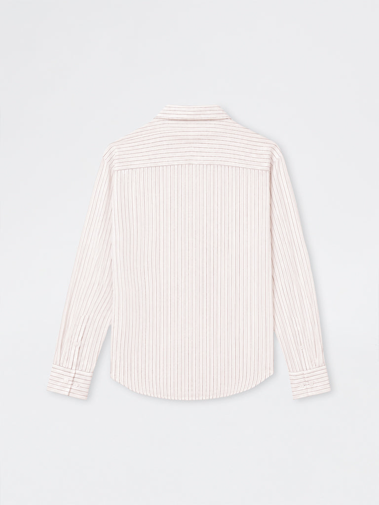 ETA Off-White Striped Relaxed-Fit Cotton-Blend Shirt