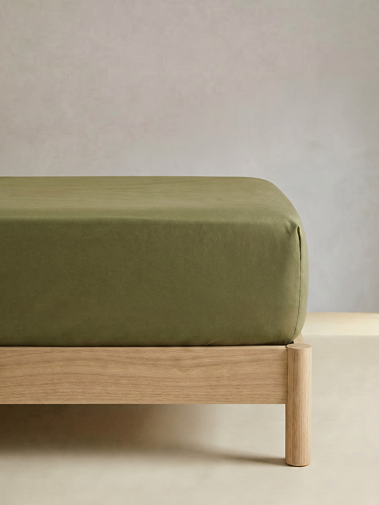 Westside Home Olive Solid Queen Bed Sheet Set