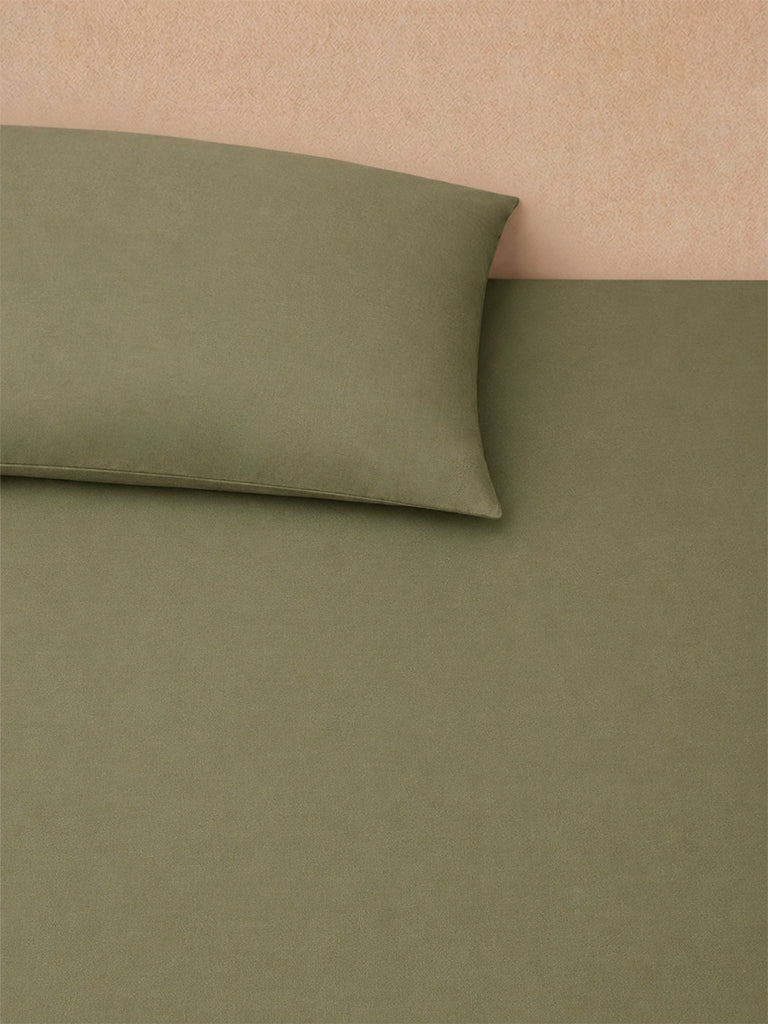 Westside Home Olive Solid Queen Bed Sheet Set