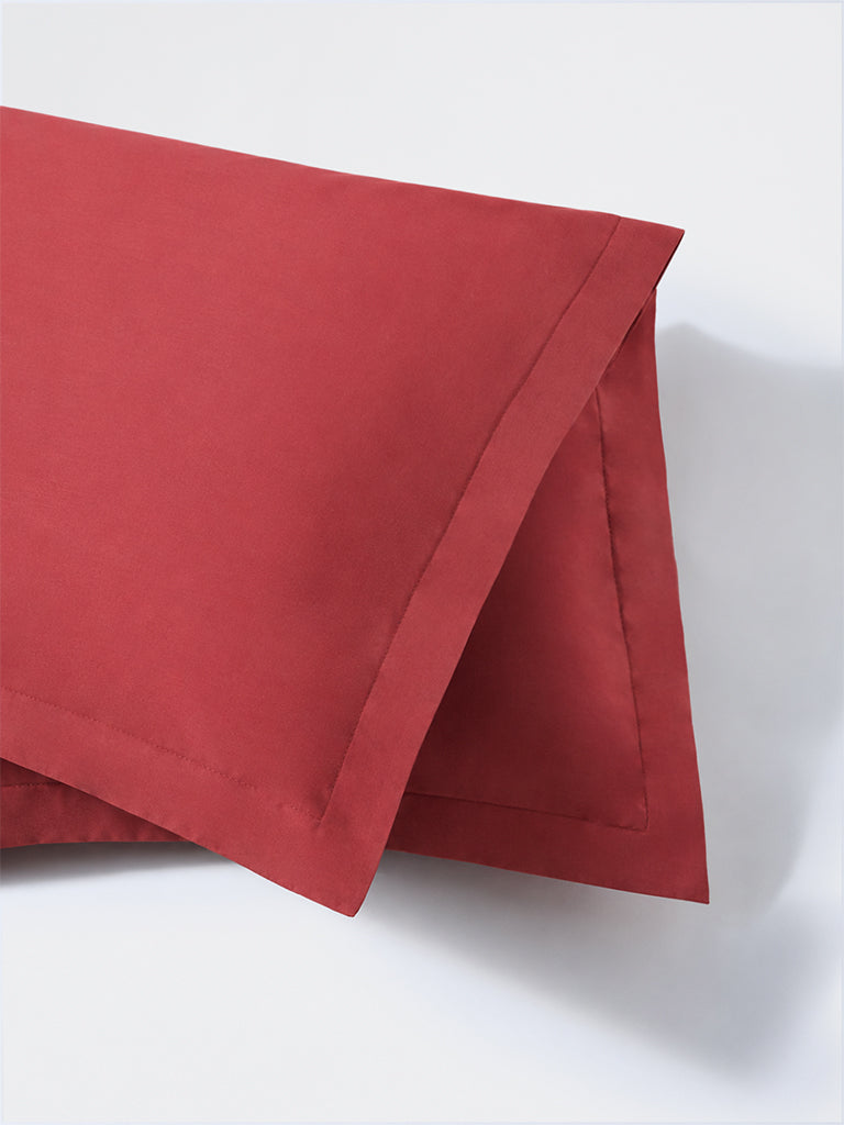 Westside Home Red Solid Pillowcases - Set of 2
