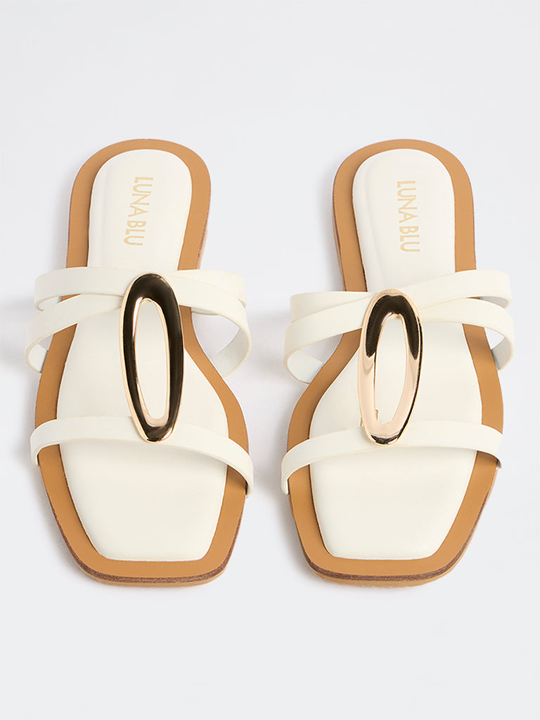 LUNA BLU Ivory Slides