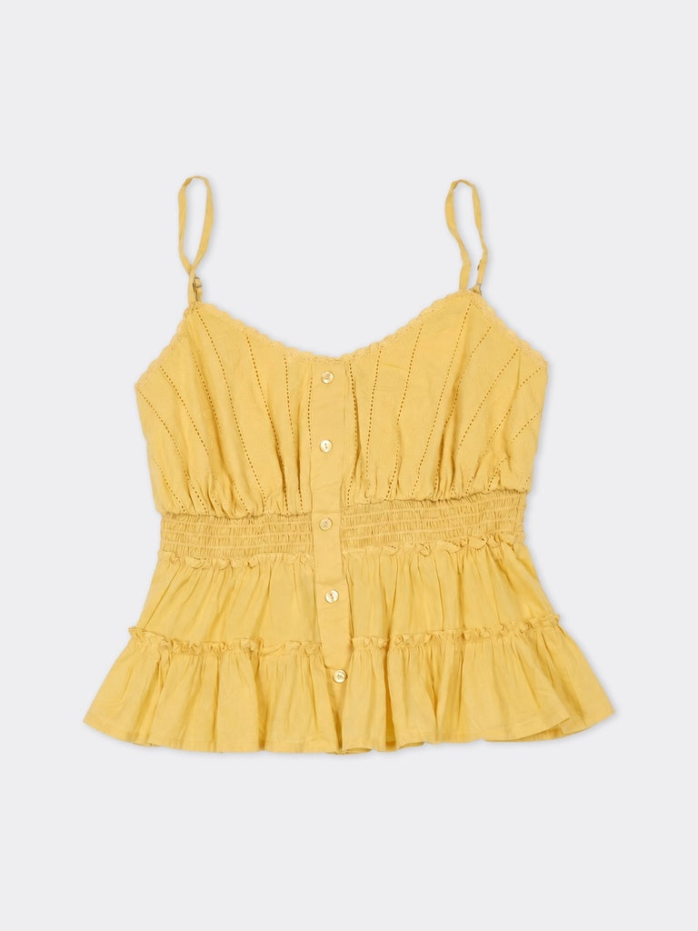 Nuon Yellow Smocked Top