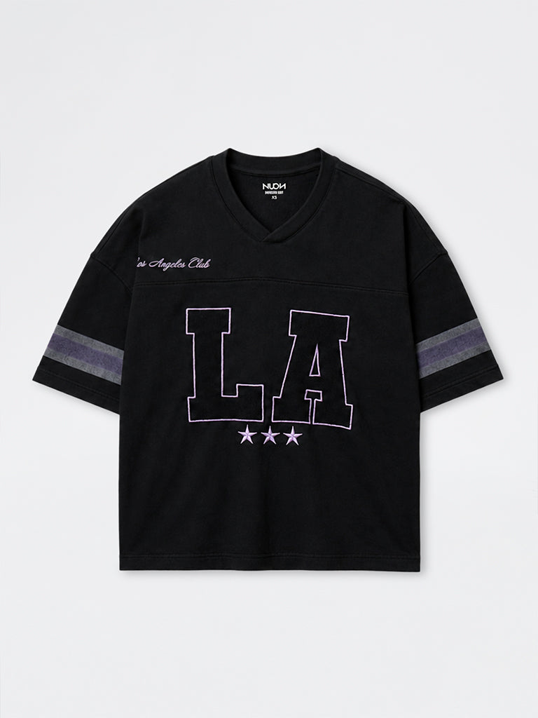 Nuon Black Text-Design Oversized-Fit T-Shirt