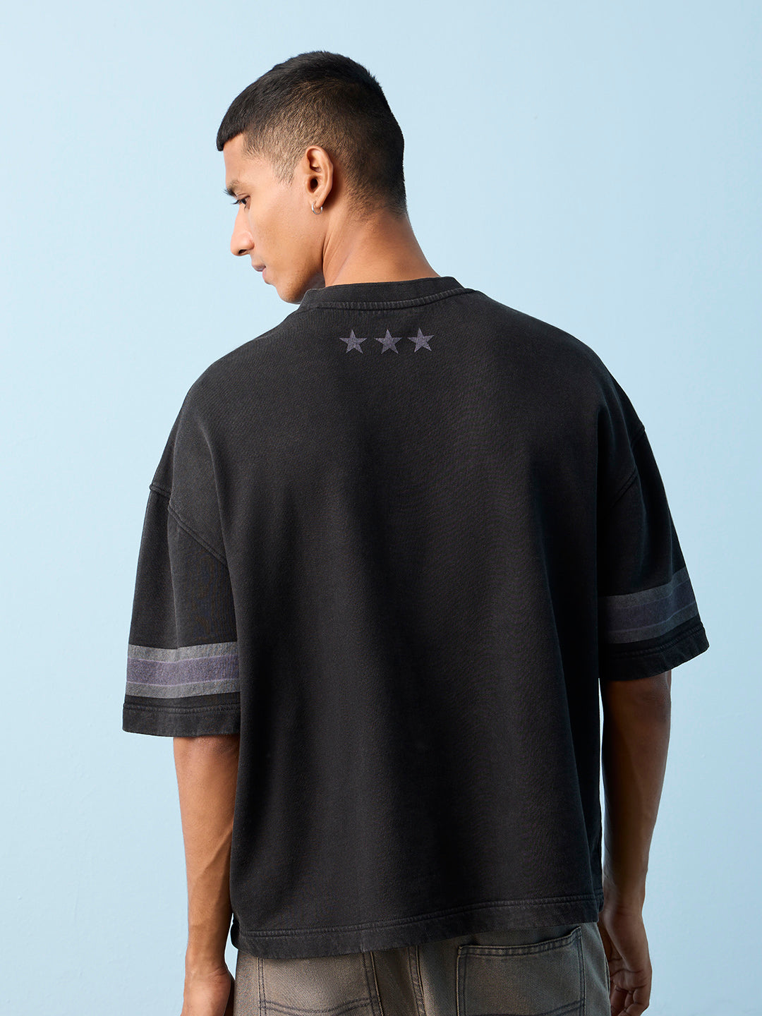 Nuon Black Text-Design Oversized-Fit T-Shirt
