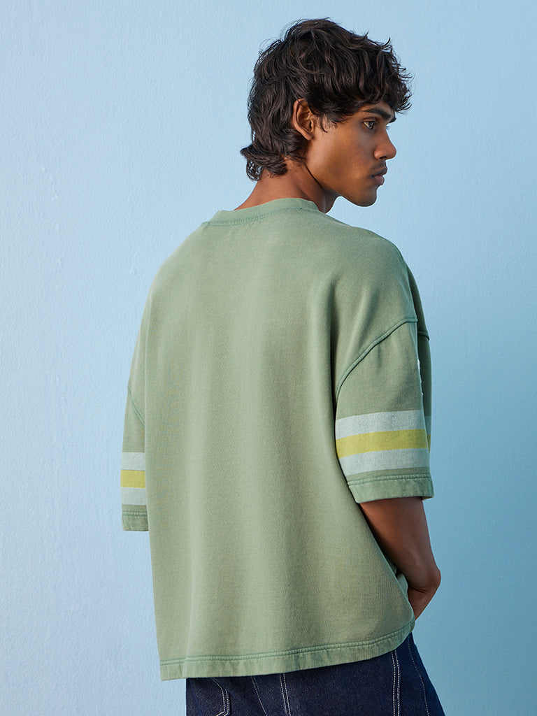 Nuon Green Printed Oversized T-Shirt