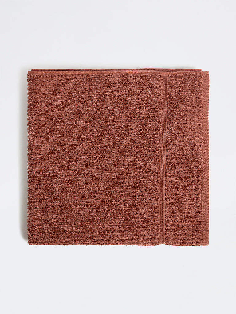 Westside Home Brown Knit-Textured Bath Towel