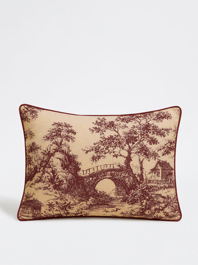 Westside Home Pink Toile Printed Cushion Cover