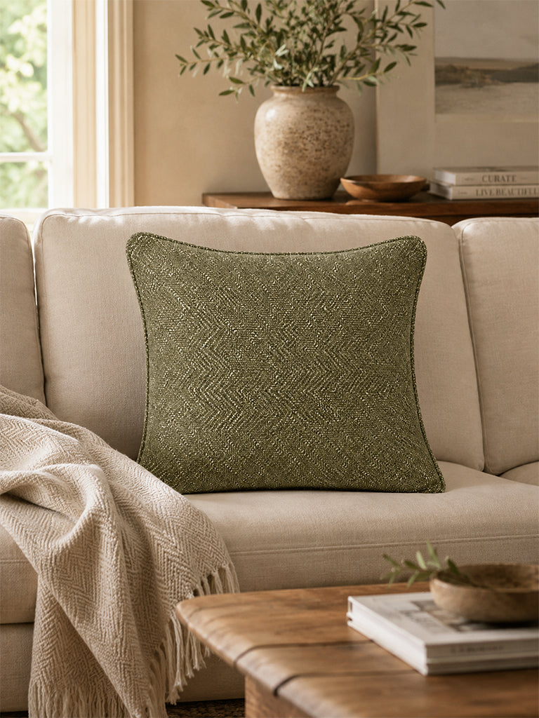 Westside Home Green Textured Cushion Cover