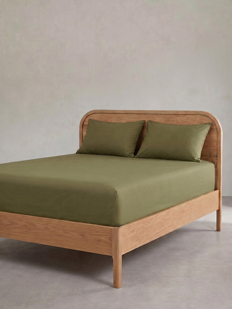 Westside Home Olive Solid Queen Fitted Sheet Set