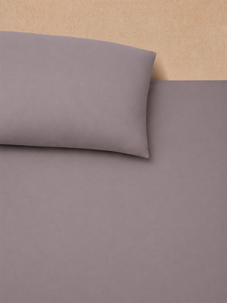 Westside Home Charcoal Solid Fitted Queen Bed Sheet Set