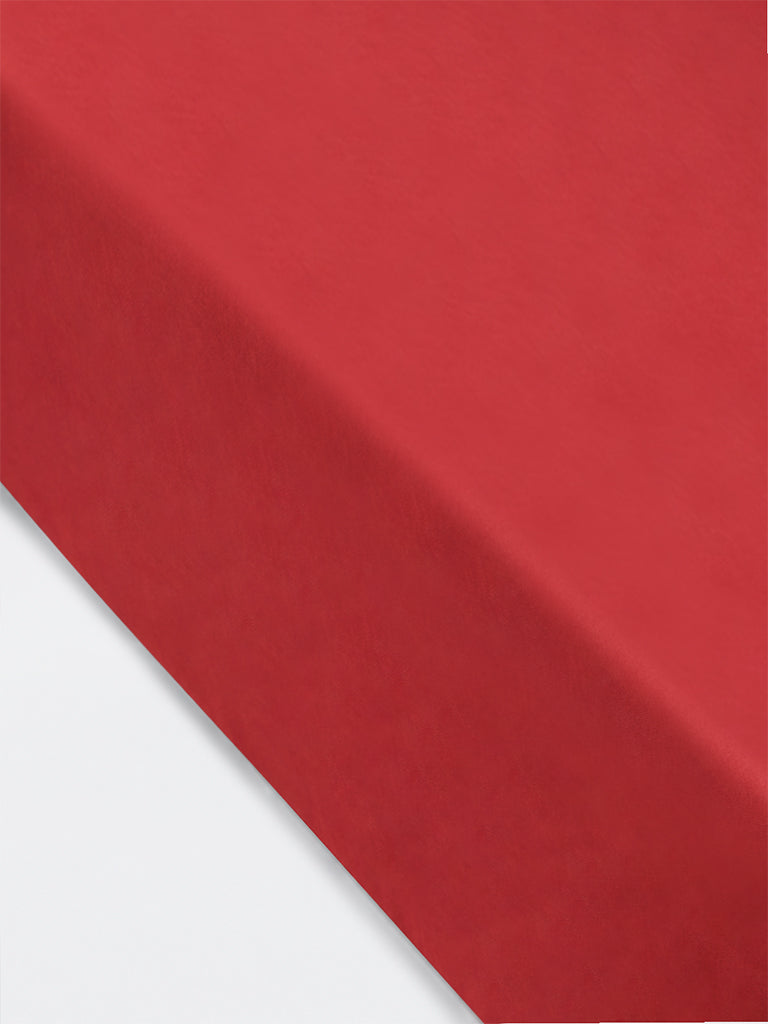 Westside Home Red Fitted Queen Bed Sheet Set