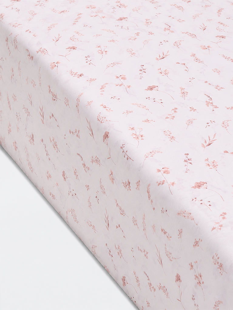Westside Home Pink Botanical Printed King Bed Sheet Set