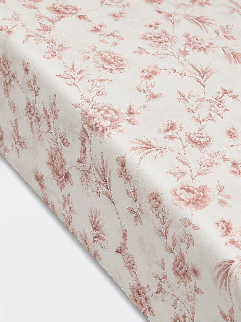 Westside Home Pink Floral Printed Queen Bed Sheet Set