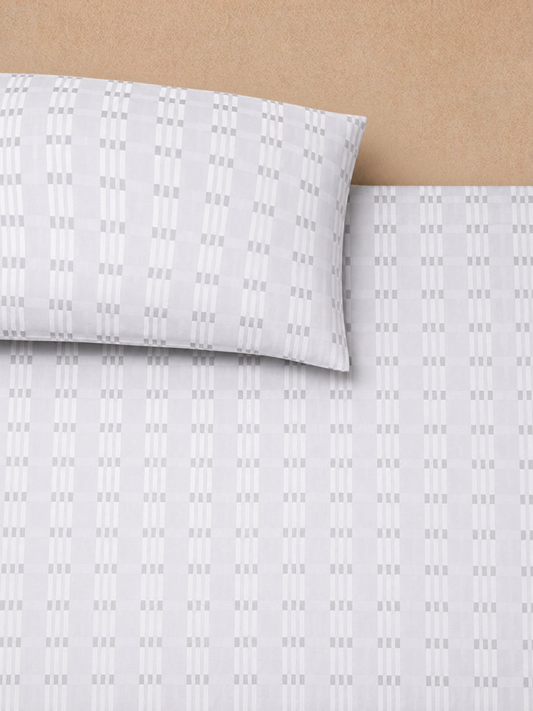 Westside Home Grey Geometric Printed King Bed Sheet Set