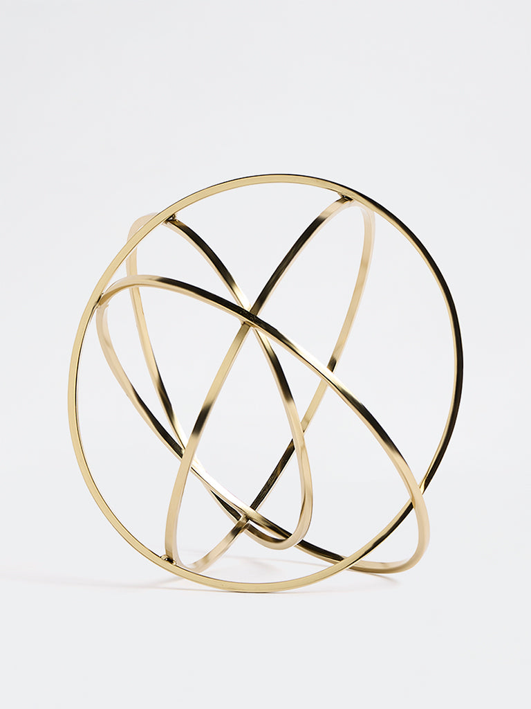 Westside Home Gold Metal Sphere Decorative Sculpture