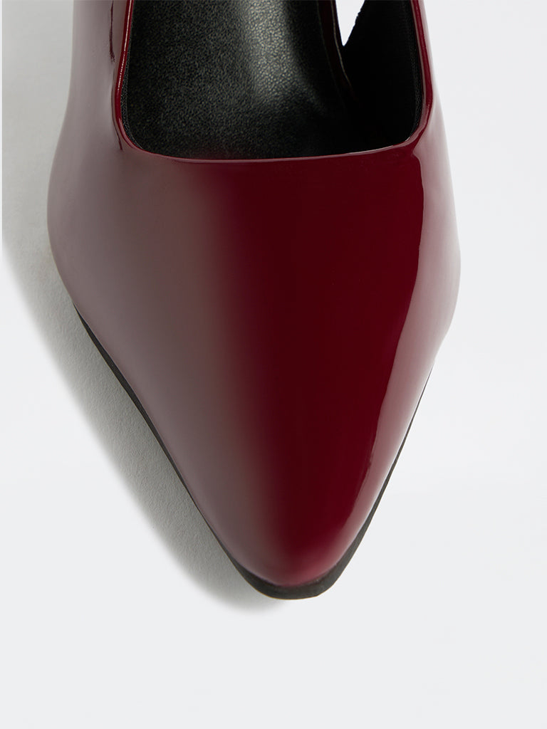 LUNA BLU Burgundy Slingback Stiletto Heel Shoes