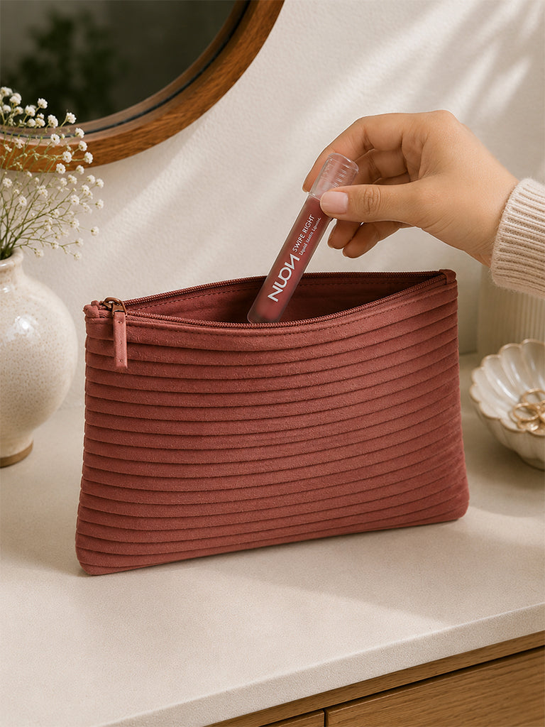 Westside Home Dusty Pink Pleated Pouch