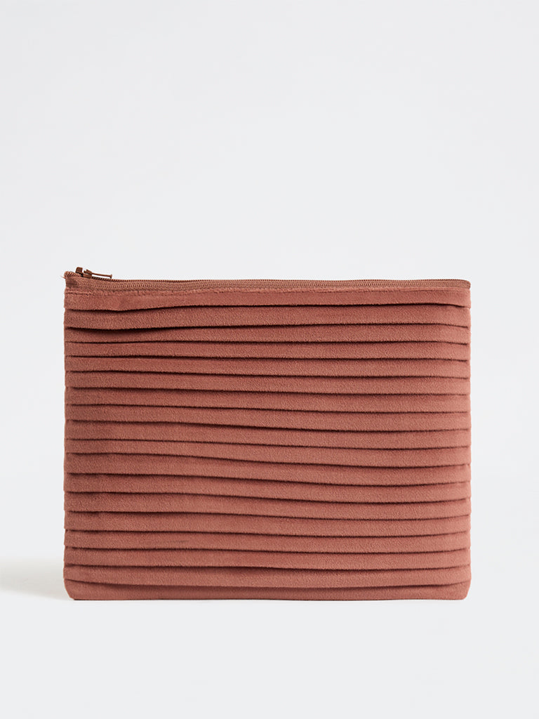 Westside Home Dusty Pink Pleated Pouch