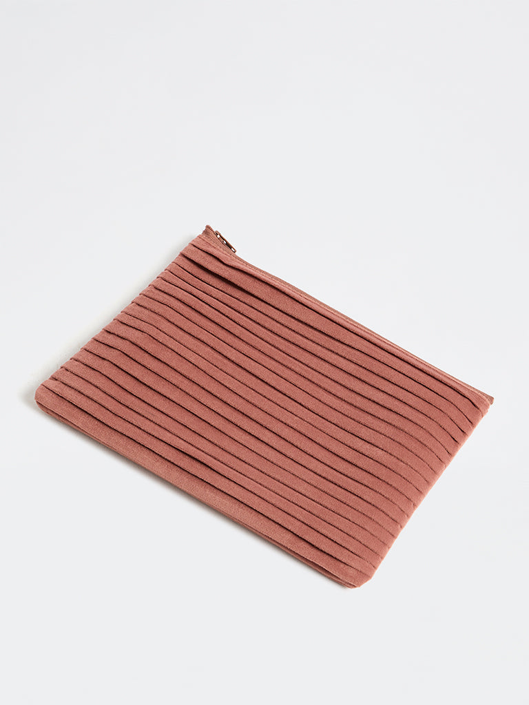Westside Home Dusty Pink Pleated Pouch
