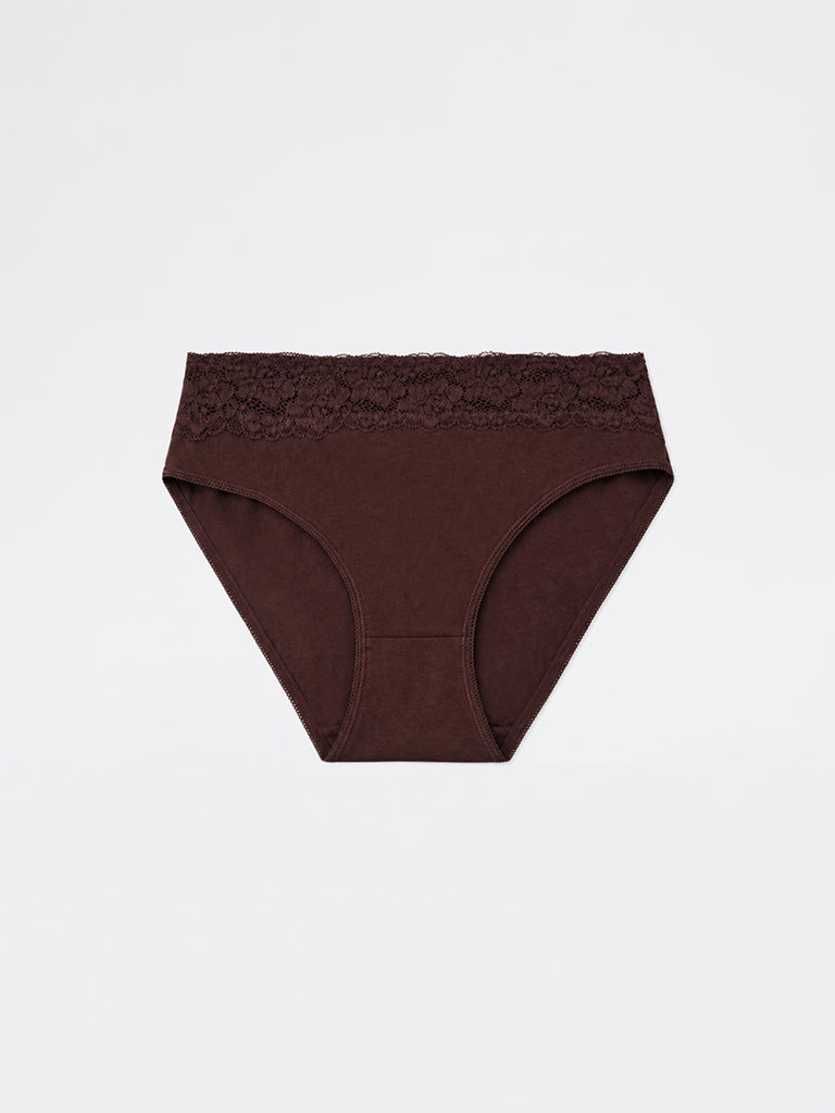 Wunderlove 3-Pack Lace Detailed Cotton-Blend Hi-Leg Briefs