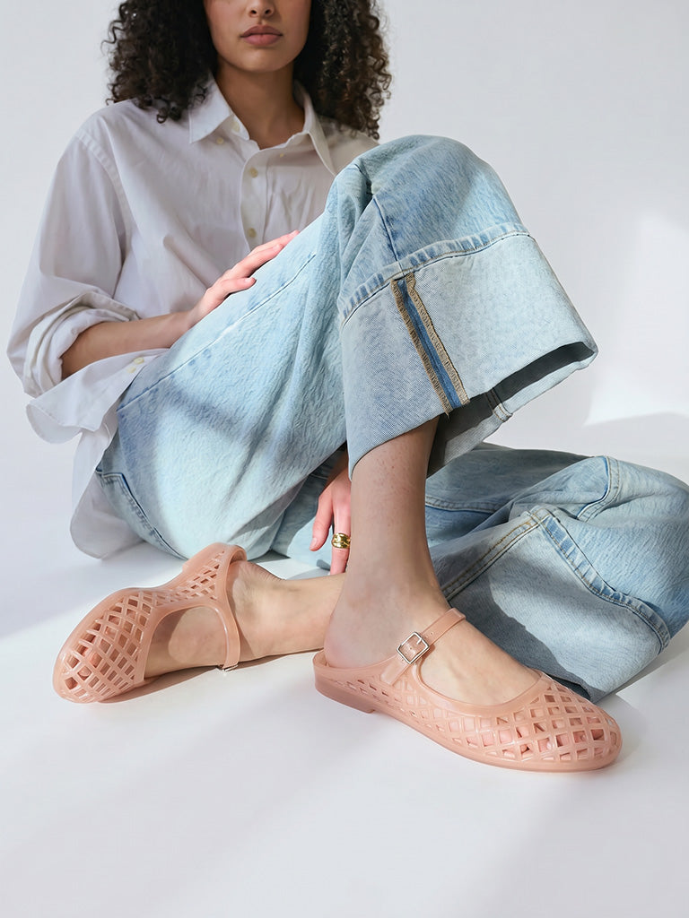 LUNA BLU Pink Mary Jane Jelly Shoes