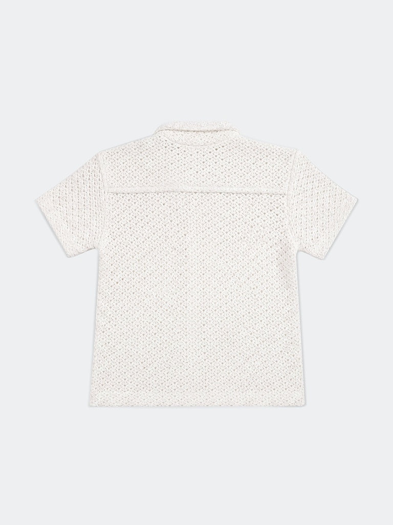 HOP Kids Boys Off-White Cotton Shirt