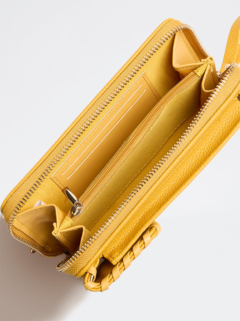 Westside Mustard Textured Mobile Sling Bag