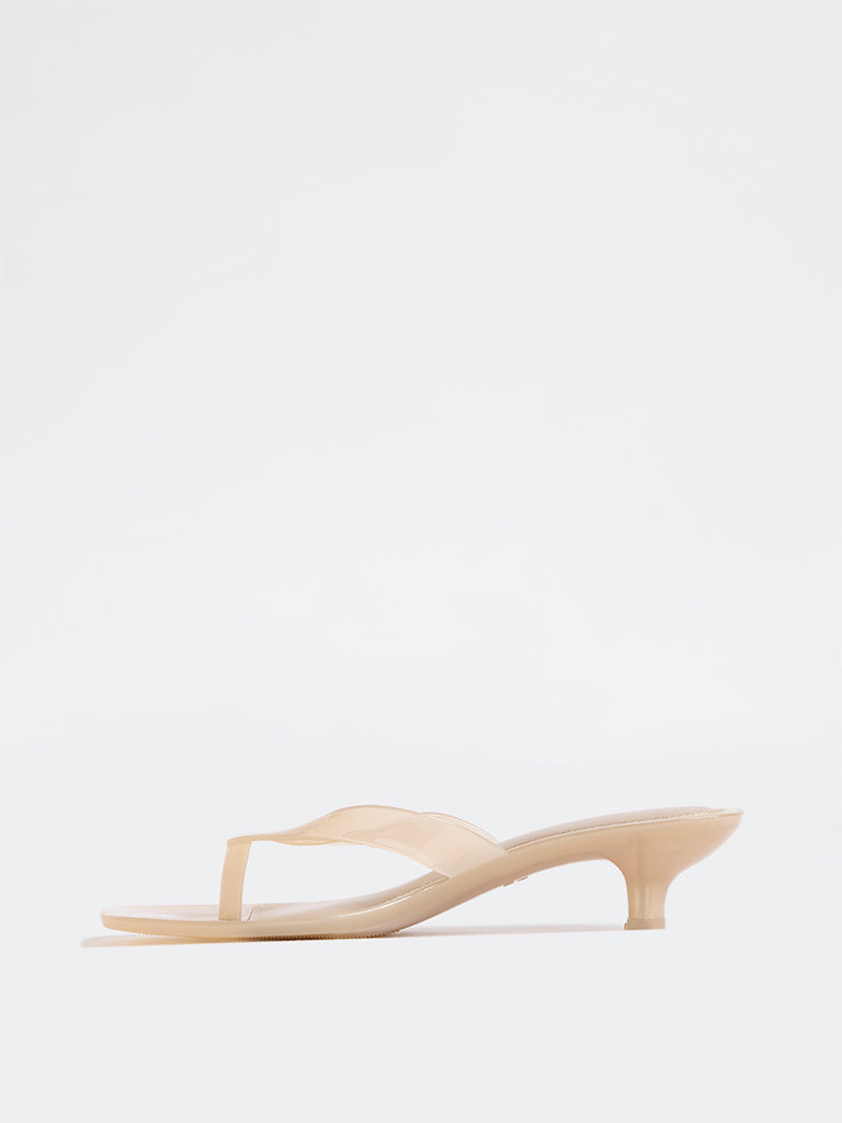 LUNA BLU Beige Thong-Strap Jelly Sandals