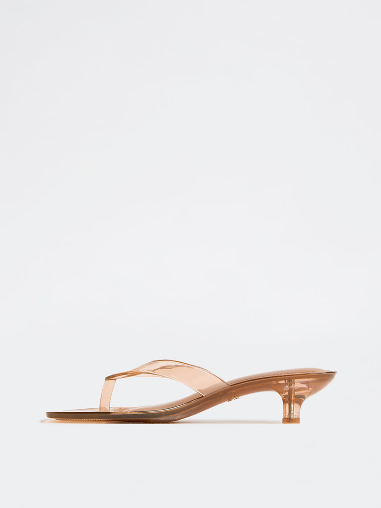 LUNA BLU Tan Thong-Strap Jelly Sandals