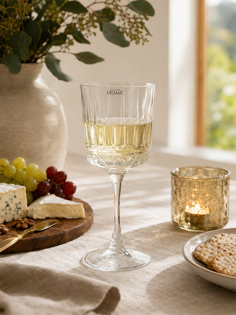 Westside Home Clear Textured Wine Glass