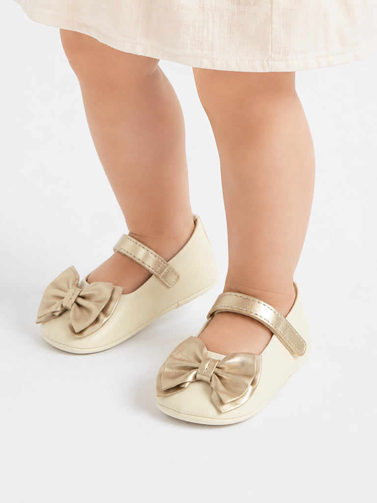 Yellow Off-White Bow-Detailed Booties