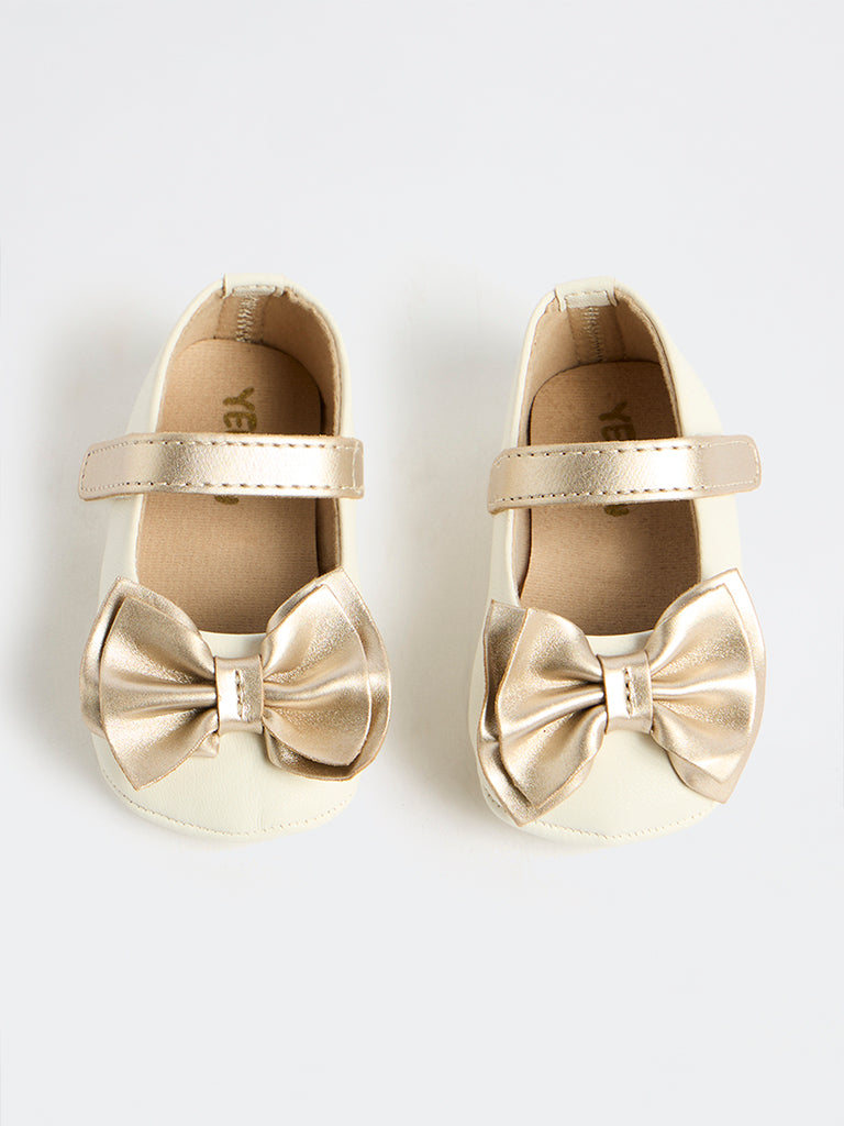 Yellow Off-White Bow-Detailed Booties