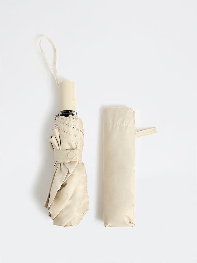 Westside Accessories Off-White Foldable Umbrella with Cover